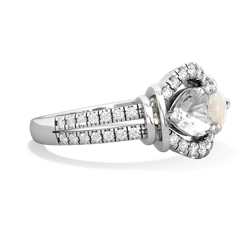 White Topaz Art-Deco Keepsake 14K White Gold ring R5630