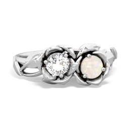 White Topaz Rose Garden 14K White Gold ring R5510