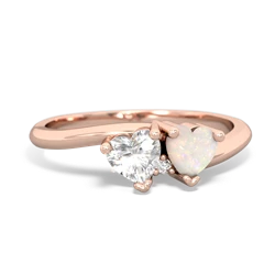 White Topaz Sweethearts 14K Rose Gold ring R5260