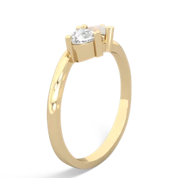 White Topaz Sweethearts 14K Yellow Gold ring R5260