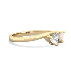 White Topaz Sweethearts 14K Yellow Gold ring R5260