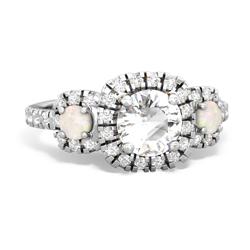 White Topaz Regal Halo 14K White Gold ring R5350