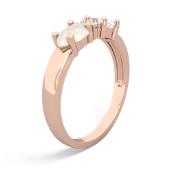 White Topaz Pear Bowtie 14K Rose Gold ring R0865