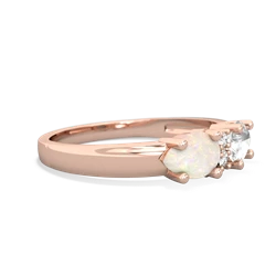 White Topaz Pear Bowtie 14K Rose Gold ring R0865