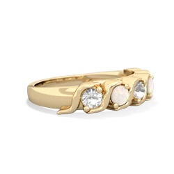 White Topaz Anniversary Band 14K Yellow Gold ring R2089