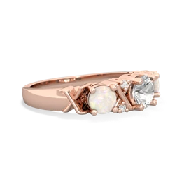 White Topaz Hugs And Kisses 14K Rose Gold ring R5016