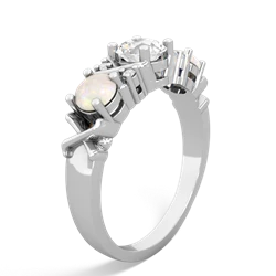 White Topaz Hugs And Kisses 14K White Gold ring R5016