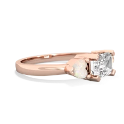 White Topaz Three Stone 14K Rose Gold ring R5235