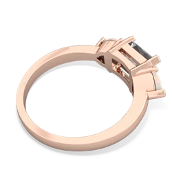 White Topaz Three Stone 14K Rose Gold ring R5235