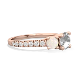 White Topaz Pave Trellis 14K Rose Gold ring R5500