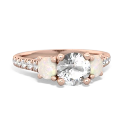 White Topaz Pave Trellis 14K Rose Gold ring R5500