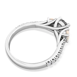 White Topaz Pave Trellis 14K White Gold ring R5500