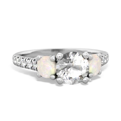 White Topaz Pave Trellis 14K White Gold ring R5500