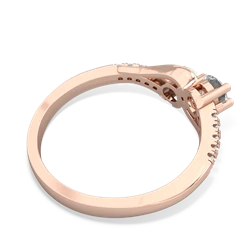 White Topaz Infinity Pave Two Stone 14K Rose Gold ring R5285