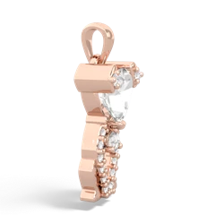 White Topaz Puppy Love 14K Rose Gold pendant P5800