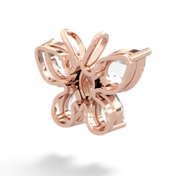 White Topaz Butterfly 14K Rose Gold pendant P2215