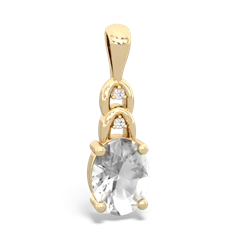 White Topaz Links 14K Yellow Gold pendant P4032