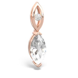 White Topaz Marquise Drop 14K Rose Gold pendant P5333
