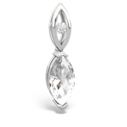 White Topaz Marquise Drop 14K White Gold pendant P5333