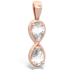 White Topaz Infinity 14K Rose Gold pendant P5050