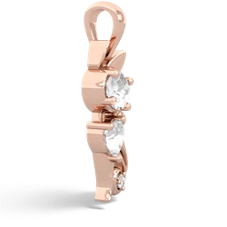 White Topaz Kitten 14K Rose Gold pendant P5780