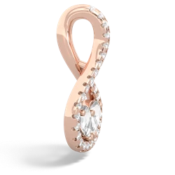 White Topaz Pave Twist 'One Heart' 14K Rose Gold pendant P5360