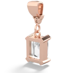 White Topaz Art Deco Dangle 14K Rose Gold pendant P1937