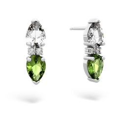 White Topaz Bowtie Drop 14K White Gold earrings E0865