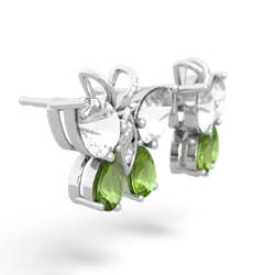 White Topaz Butterfly 14K White Gold earrings E2215