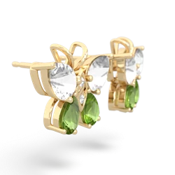 White Topaz Butterfly 14K Yellow Gold earrings E2215