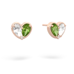 White Topaz 'Our Heart' 14K Rose Gold earrings E5072