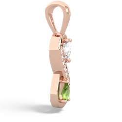 White Topaz Diamond Infinity 14K Rose Gold pendant P5390