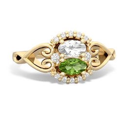 White Topaz Love Nest 14K Yellow Gold ring R5860