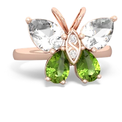 White Topaz Butterfly 14K Rose Gold ring R2215