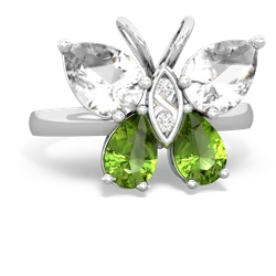 White Topaz Butterfly 14K White Gold ring R2215