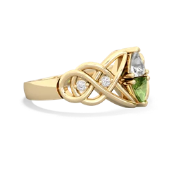 White Topaz Keepsake Celtic Knot 14K Yellow Gold ring R5300