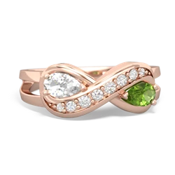 White Topaz Diamond Infinity 14K Rose Gold ring R5390