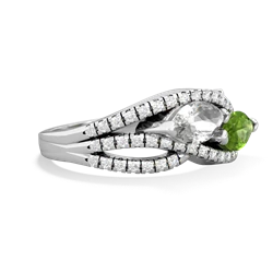 White Topaz Diamond Rivers 14K White Gold ring R3070