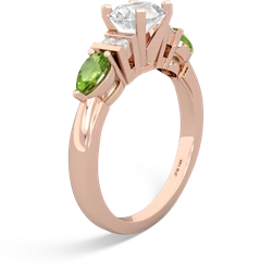 White Topaz 6Mm Round Eternal Embrace Engagement 14K Rose Gold ring R2005