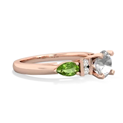 White Topaz 6Mm Round Eternal Embrace Engagement 14K Rose Gold ring R2005