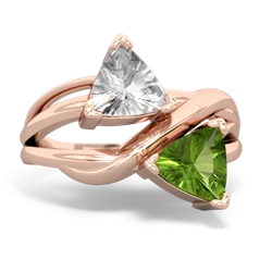 White Topaz Split Band Swirl 14K Rose Gold ring R2341