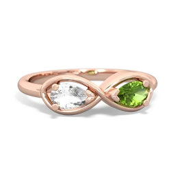 White Topaz Infinity 14K Rose Gold ring R5050