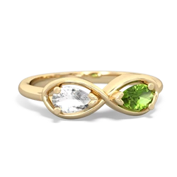 White Topaz Infinity 14K Yellow Gold ring R5050