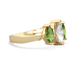 White Topaz Three Peeks 14K Yellow Gold ring R2433