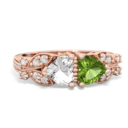 White Topaz Diamond Butterflies 14K Rose Gold ring R5601