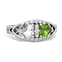 White Topaz Sparkling Celtic Knot 14K White Gold ring R2645