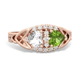 White Topaz Sparkling Celtic Knot 14K Rose Gold ring R2645