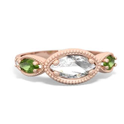 White Topaz Milgrain Marquise 14K Rose Gold ring R5700