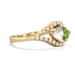 White Topaz Mother And Child 14K Yellow Gold ring R3010