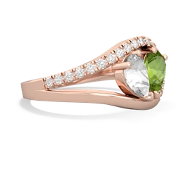White Topaz Nestled Heart Keepsake 14K Rose Gold ring R5650